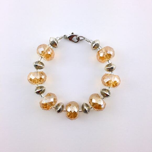 🌅Amber Glass and Silver Antique Style Handmade Women’s Bracelet - Picture 2 of 5